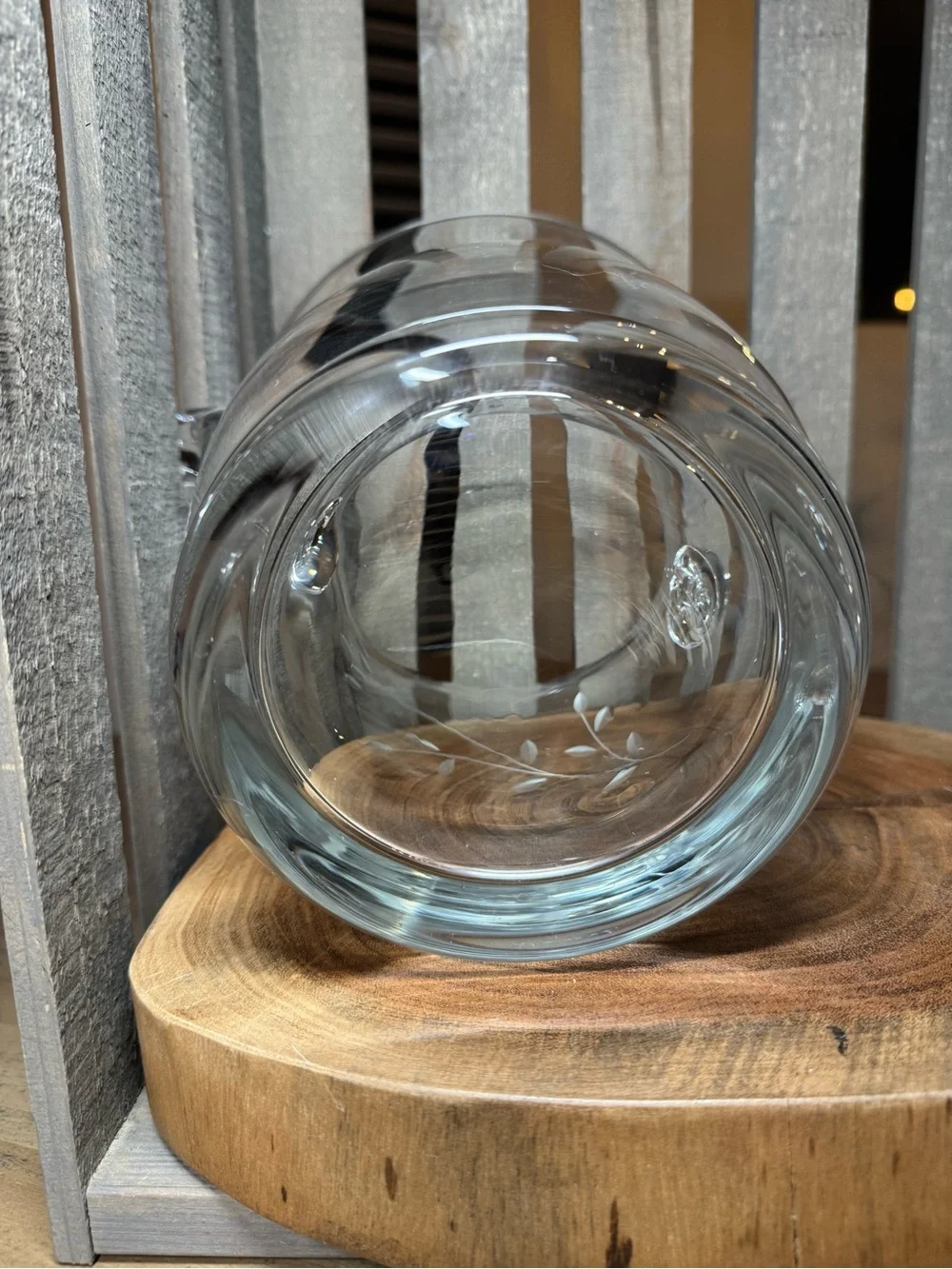 Vintage Princess House Heritage Crystal Ice Bucket with Tongs